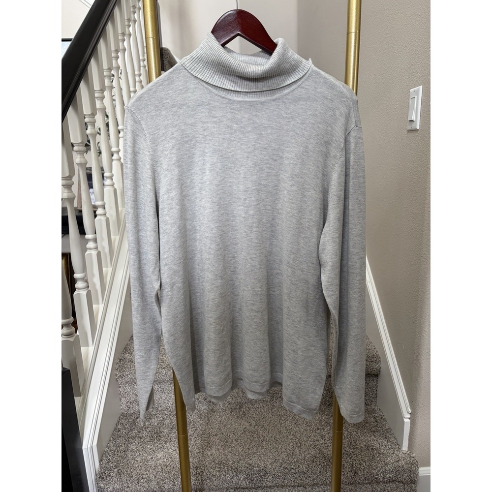 Chicos sweater women's 3 Grey turtleneck long sleeve Minimalist Classic Soft